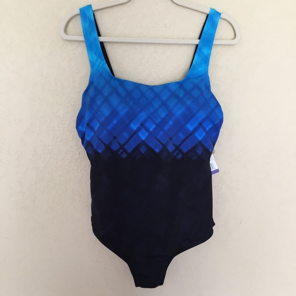 Reebok Other - Reebok Underwater Plaid Swimsuit Size14 NWT